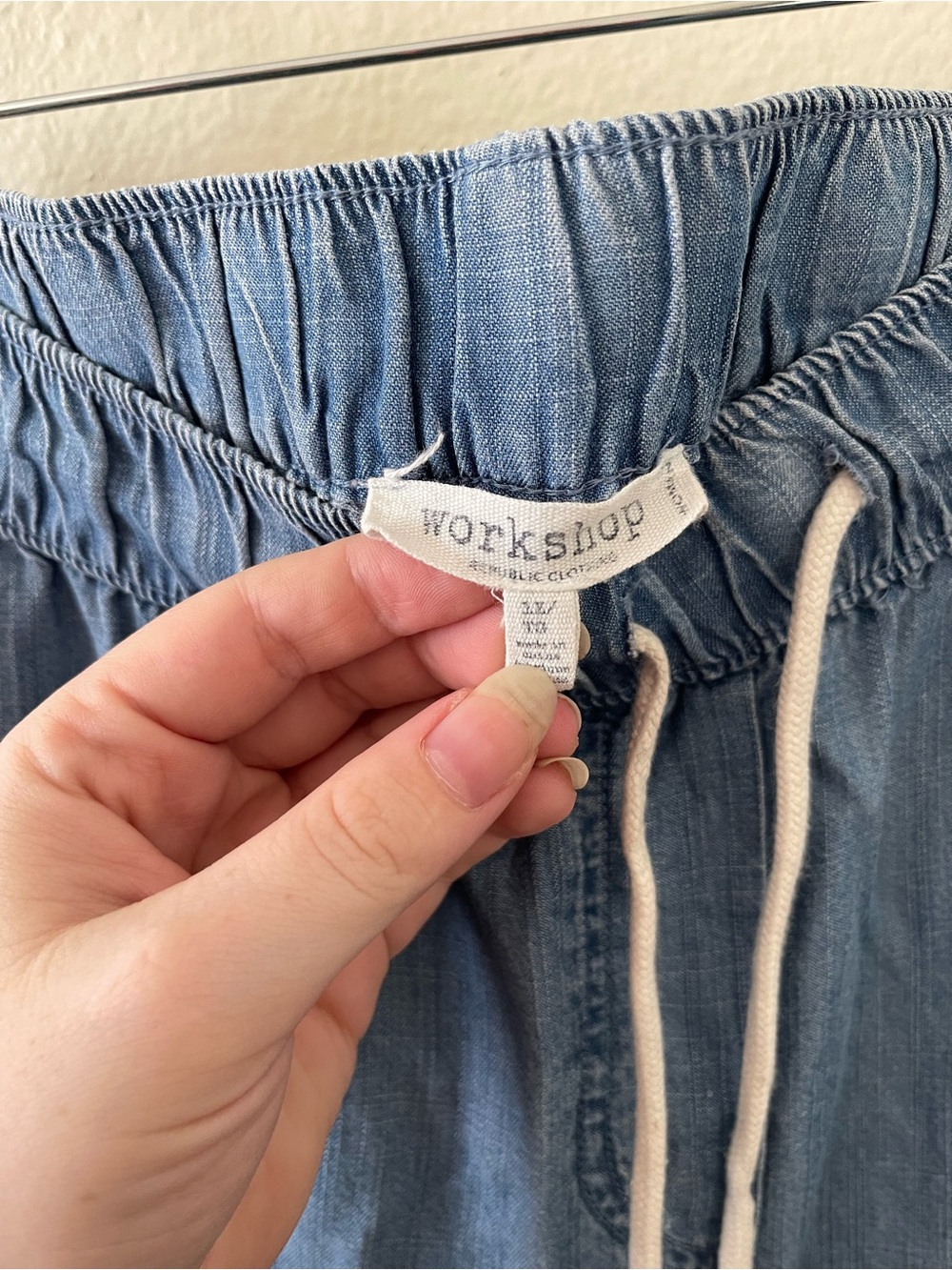 Chambray drawstring pants - Picture 3 of 4